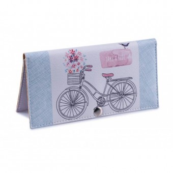 Женский кошелек "Велосипед с цветами". Ручная работа