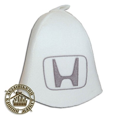 Шапка для бани (белый искусственный войлок), "Honda"