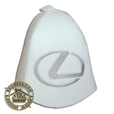 Шапка для бани (белый искусственный войлок), "Lexus"
