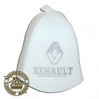 Шапка для бани (белый искусственный войлок), "Renault"