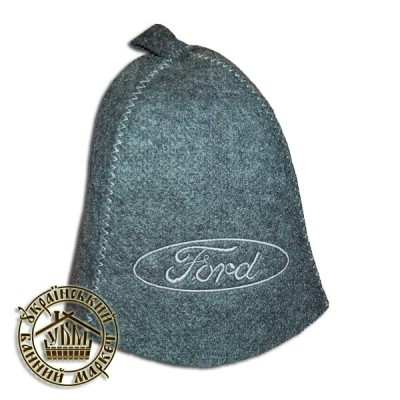 Шапка для бани (серый искусственный войлок), "Ford"