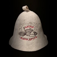 Шапка вовняна для лазні (дзвіночок) "Лазня мати друга"