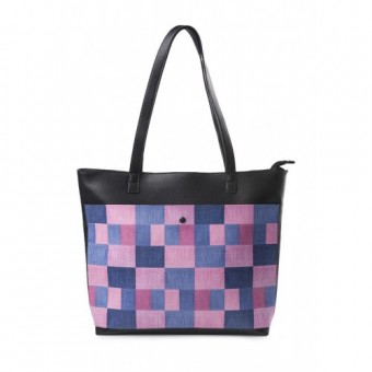 Женская сумка-шоппер "Розовая клетка"